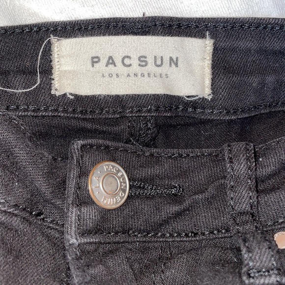 Pacsun High Rise Black Distressed Shorts (24) - Picture 3 of 4